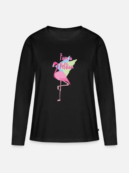 I`m a Pelikan - Frauen Premium Bio Langarmshirt - Schwarz