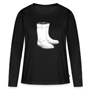 Rubber boots North Sea Baltic Sea Bad weather - Women's Premium Organic Long Sleeve Shirt - black - Front - Julia (174cm)