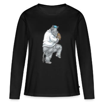 Rhino Baseball Gant de baseball - T-shirt manches longues Premium bio Femme - noir - Devant - Julia (174cm)