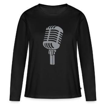 Microphone Singer Microphone Musician Music - Women's Premium Organic Long Sleeve Shirt - black - Front - Julia (174cm)