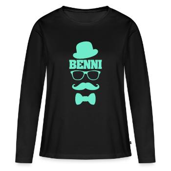 Benni comme prénom - T-shirt manches longues Premium bio Femme - noir - Devant - Julia (174cm)