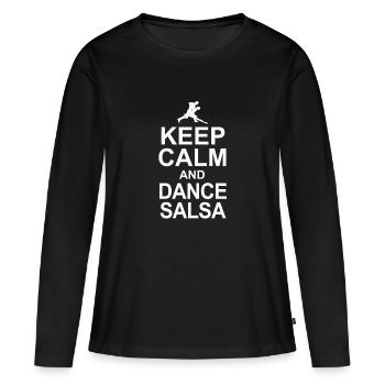 salsa - T-shirt manches longues Premium bio Femme - noir - Devant - Julia (174cm)