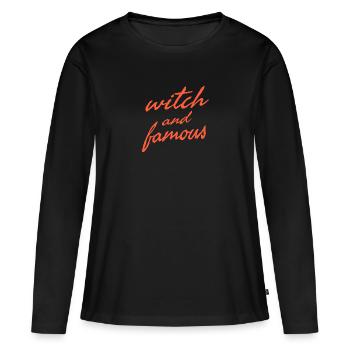 Halloween Hexe Hexe Hexen Humour Sorcière Et Célèbre - T-shirt manches longues Premium bio Femme - noir - Devant - Julia (174cm)