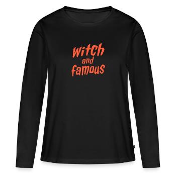 Halloween Sorcière Sorcière Sorcière Sort Sorcière Et Célèbre - T-shirt manches longues Premium bio Femme - noir - Devant - Julia (174cm)