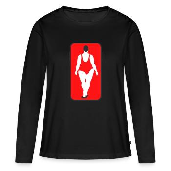 grosse femme en maillot de bain - T-shirt manches longues Premium bio Femme - noir - Devant - Julia (174cm)