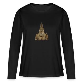 Ulm Minster - T-shirt manches longues Premium bio Femme - noir - Devant - Julia (174cm)