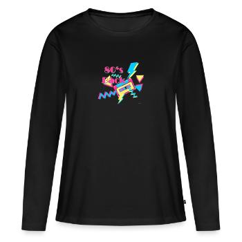 musiccasstte memphis 80s retour 80sbox - T-shirt manches longues Premium bio Femme - noir - Devant - Julia (174cm)