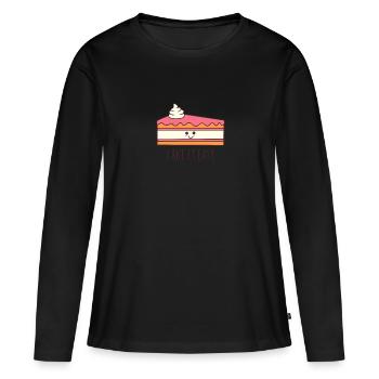 Délicieux morceau de gâteau - T-shirt manches longues Premium bio Femme - noir - Devant - Julia (174cm)