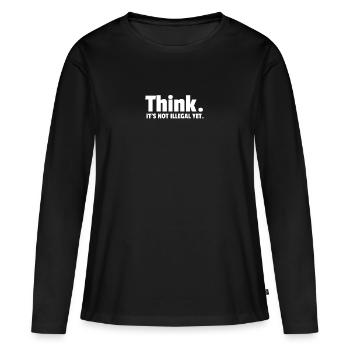 Je pense que ce n'est pas encore illégal. t-shirt - T-shirt manches longues Premium bio Femme - noir - Devant - Julia (174cm)