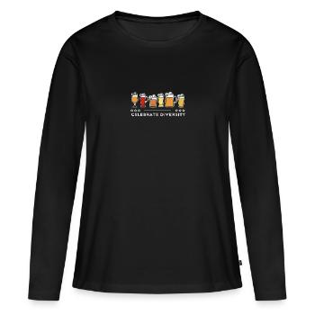 Blague à boire de la bière pour les amateurs de bière - T-shirt manches longues Premium bio Femme - noir - Devant - Julia (174cm)