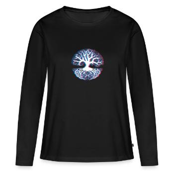 Arbre - T-shirt manches longues Premium bio Femme - noir - Devant - Julia (174cm)