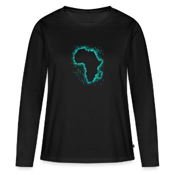 Afrique - T-shirt manches longues Premium bio Femme - noir - Devant - Julia (174cm)