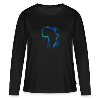 Afrique - T-shirt manches longues Premium bio Femme - noir - Devant - Julia (174cm)