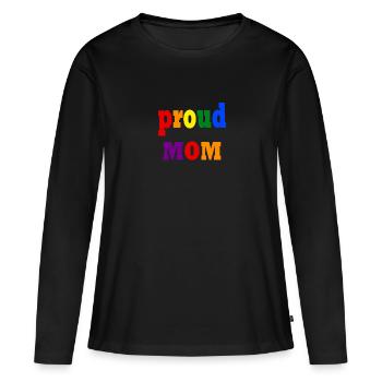 Proud Mom - Pride month - Frauen Premium Bio Langarmshirt - Schwarz - Vorne - Julia (174cm)