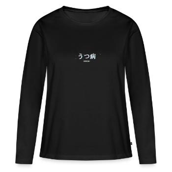 Dépression Glitch DÉPRESSION - T-shirt manches longues Premium bio Femme - noir - Devant - Julia (174cm)