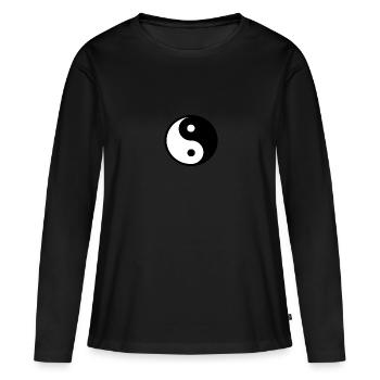 YIn Yang - T-shirt manches longues Premium bio Femme - noir - Devant - Julia (174cm)