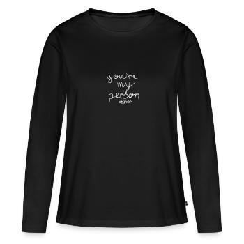 Du bist meine Person - Frauen Premium Bio Langarmshirt - Schwarz - Vorne - Julia (174cm)