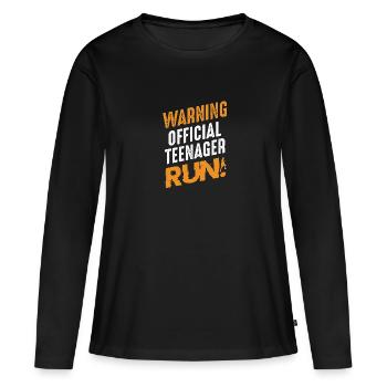 Avertissement Official Teenager Run Youth B-Day - T-shirt manches longues Premium bio Femme - noir - Devant - Julia (174cm)