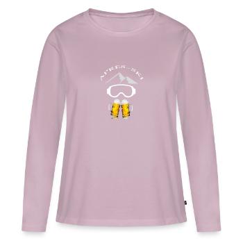 après-ski ski Ski - T-shirt manches longues Premium bio Femme - rose poudré - Devant - Julia (174cm)