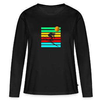 ski Ski Skispringen Skispringen Ski - T-shirt manches longues Premium bio Femme - noir - Devant - Julia (174cm)
