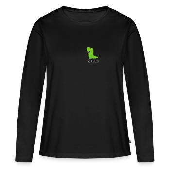 Vinodino Vin Vin Vinosaure - T-shirt manches longues Premium bio Femme - noir - Devant - Julia (174cm)
