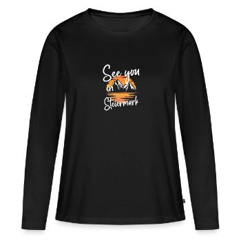 Styrie Ski Mountain Snowboard Autriche - T-shirt manches longues Premium bio Femme - noir - Devant - Julia (174cm)