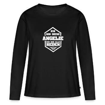 Angelie comme surnom - T-shirt manches longues Premium bio Femme - noir - Devant - Julia (174cm)