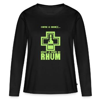 ajouter texte reduit duree rhum pharmacie alcool h - T-shirt manches longues Premium bio Femme - noir - Devant - Julia (174cm)