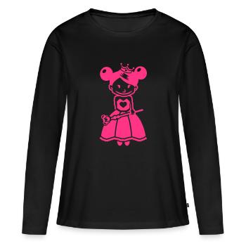Peu de princesse - princesse peu - T-shirt manches longues Premium bio Femme - noir - Devant - Julia (174cm)