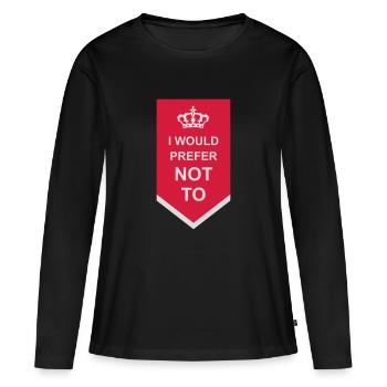 Je préfère ne pas - T-shirt manches longues Premium bio Femme - noir - Devant - Julia (174cm)