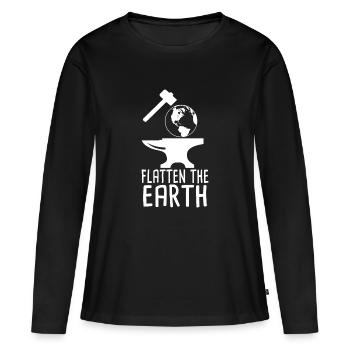 Flatten The Earth - Frauen Premium Bio Langarmshirt - Schwarz - Vorne - Julia (174cm)