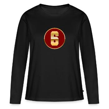 Numéro d’or 6 - T-shirt manches longues Premium bio Femme - noir - Devant - Julia (174cm)