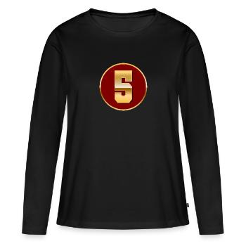 Numéro d’or 5 - T-shirt manches longues Premium bio Femme - noir - Devant - Julia (174cm)