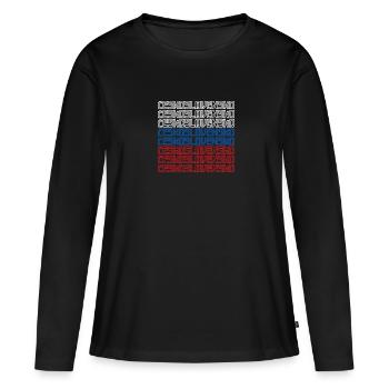 Ehemaliges Land Tschechien Slowakei Wappen - Frauen Premium Bio Langarmshirt - Schwarz - Vorne - Julia (174cm)