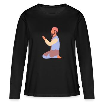 Ramadan Mubarak muslim islam Fasten moslem Allah - Frauen Premium Bio Langarmshirt - Schwarz - Vorne - Julia (174cm)