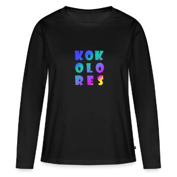 KOKOLORES mots drôles mot absurde - T-shirt manches longues Premium bio Femme - noir - Devant - Julia (174cm)