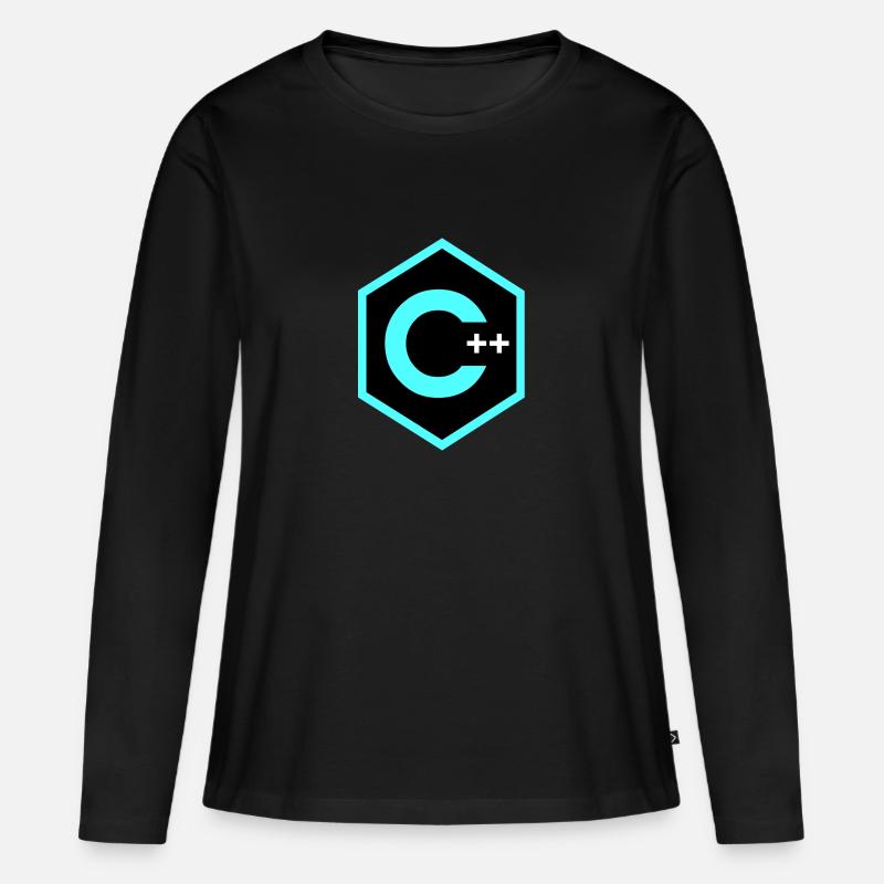 C++ - Frauen Premium Bio Langarmshirt - Schwarz