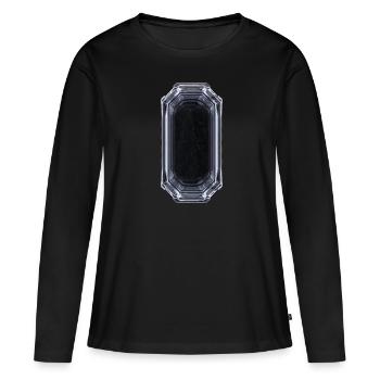 Cristal mystérieux - Noir & Blanc - T-shirt manches longues Premium bio Femme - noir - Devant - Julia (174cm)