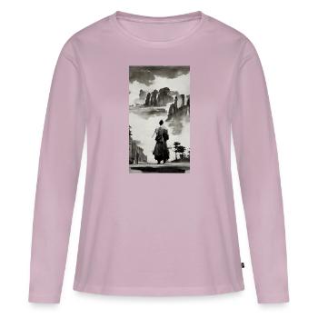 Samurai Japanese Dark - Women's Premium Organic Long Sleeve Shirt - dusky pink - Front - Julia (174cm)