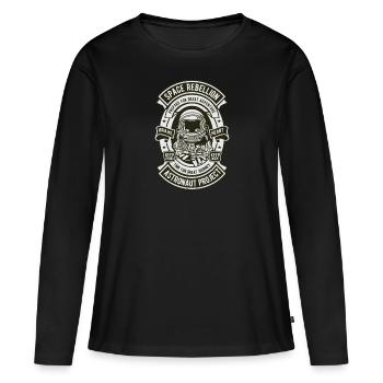 Space Astronaut Sterne - Frauen Premium Bio Langarmshirt - Schwarz - Vorne - Julia (174cm)