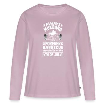 Mukbang and Barbecue on 4th of July - Women's Premium Organic Long Sleeve Shirt - dusky pink - Front - Julia (174cm)