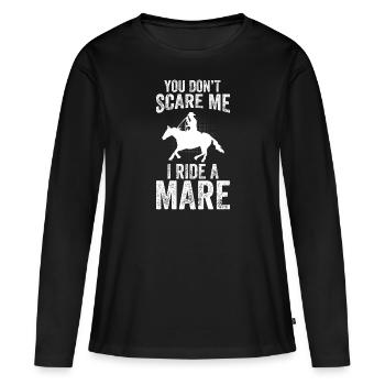 Vous ne me faites pas peur, je monte une jument ! - T-shirt manches longues Premium bio Femme - noir - Devant - Julia (174cm)