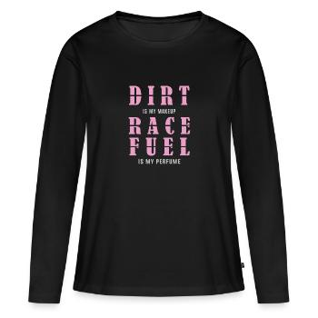 Course sur piste de terre battue - T-shirt manches longues Premium bio Femme - noir - Devant - Julia (174cm)