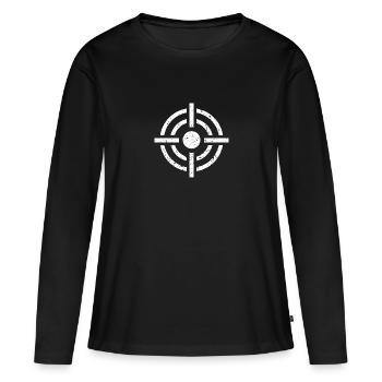 Icône de réticule - T-shirt manches longues Premium bio Femme - noir - Devant - Julia (174cm)