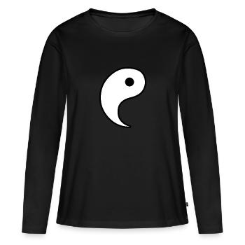 Coeur et âme (gauche) - T-shirt manches longues Premium bio Femme - noir - Devant - Julia (174cm)
