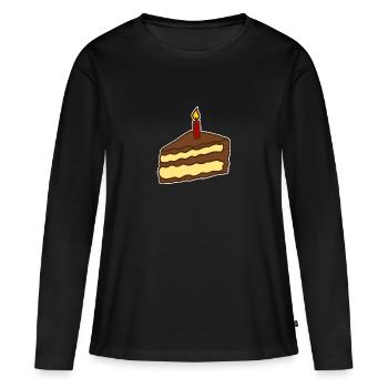 gâteau - T-shirt manches longues Premium bio Femme - noir - Devant - Julia (174cm)