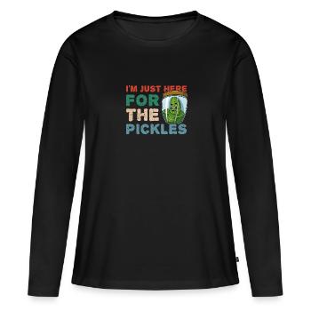 Cornichons Fruit Marinage Concombres Jardin fruitier - T-shirt manches longues Premium bio Femme - noir - Devant - Julia (174cm)