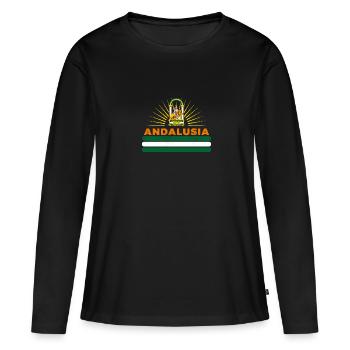 Andalusien autonome Gemeinschaft Spanien - Frauen Premium Bio Langarmshirt - Schwarz - Vorne - Julia (174cm)