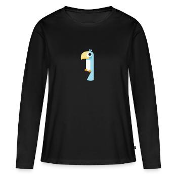 blue bird sitting - Women's Premium Organic Long Sleeve Shirt - black - Front - Julia (174cm)