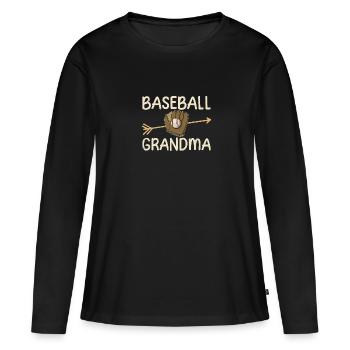Handschuhe Catcher Ball Baseball USA Spruch - Frauen Premium Bio Langarmshirt - Schwarz - Vorne - Julia (174cm)